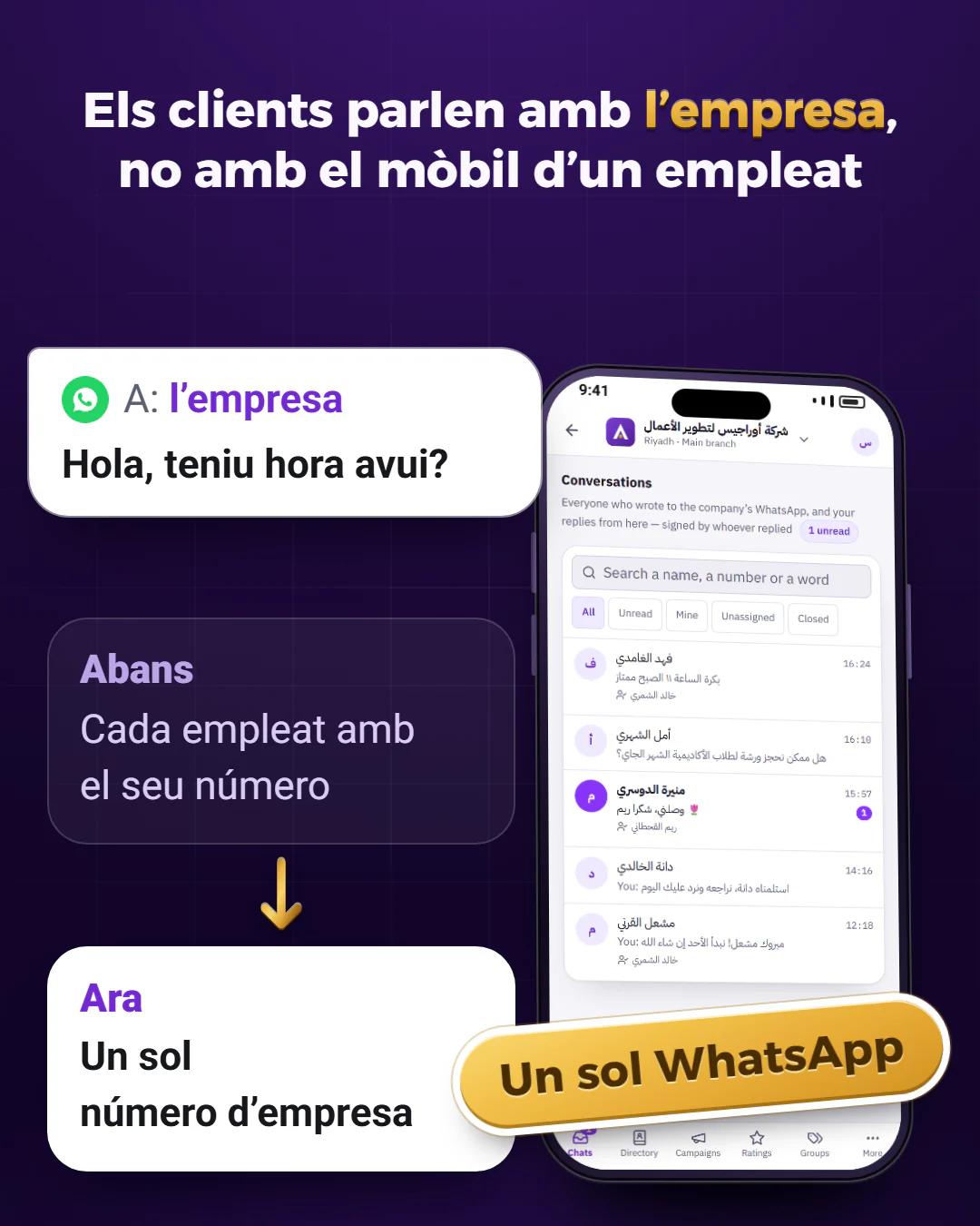 Un número per a tota l’empresa
