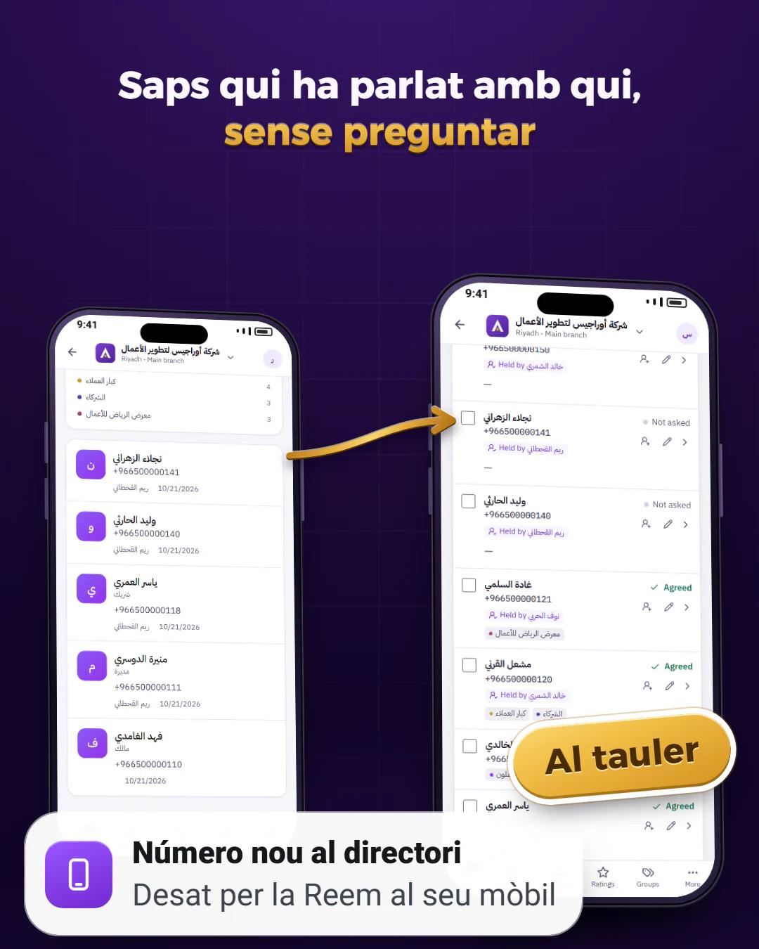 Es desa al seu mòbil, ho veus al teu tauler