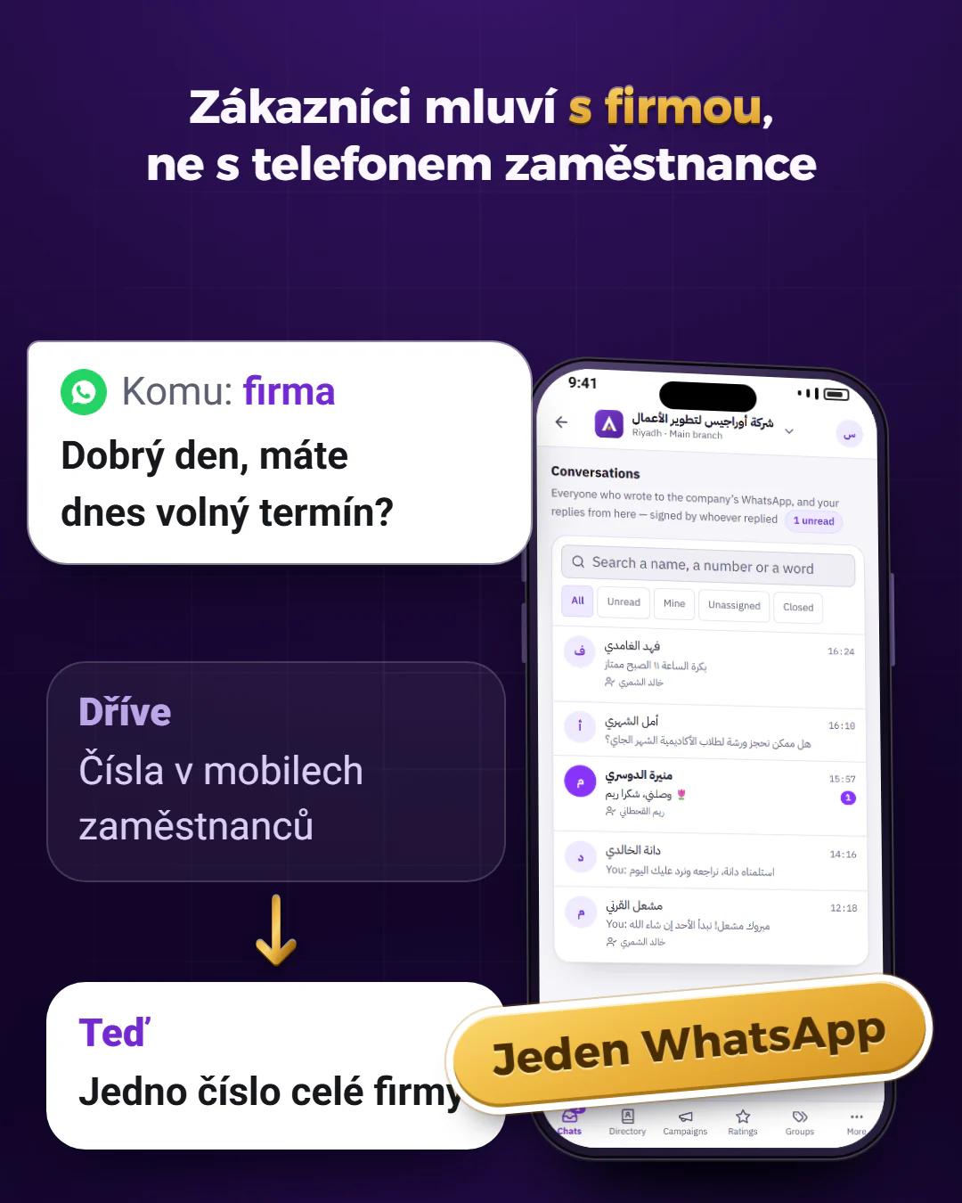 Jedno číslo pro celou firmu
