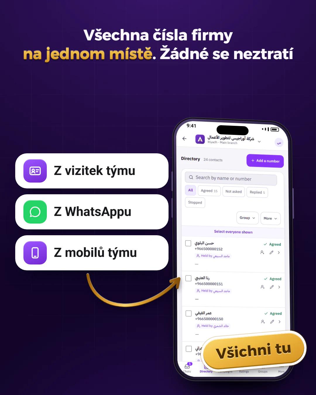 Telefonní adresář firmy