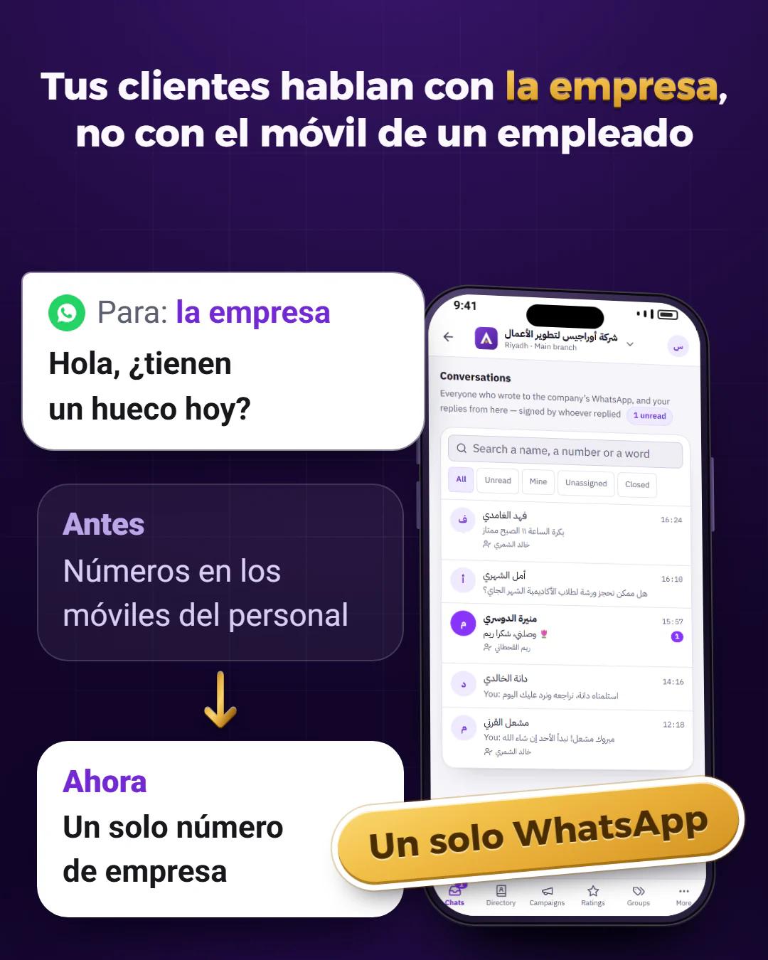 Un número para toda la empresa