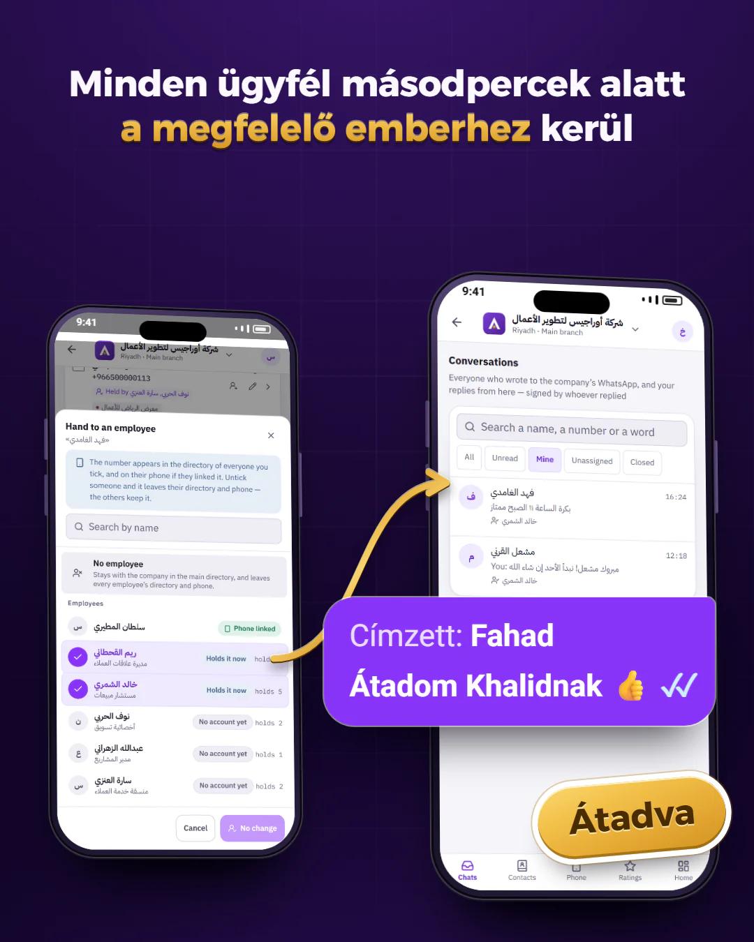 Adja át az ügyfelet a megfelelő embernek
