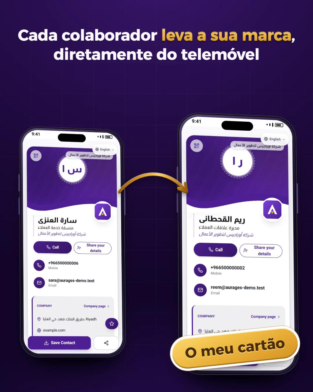Um cartão para cada colaborador