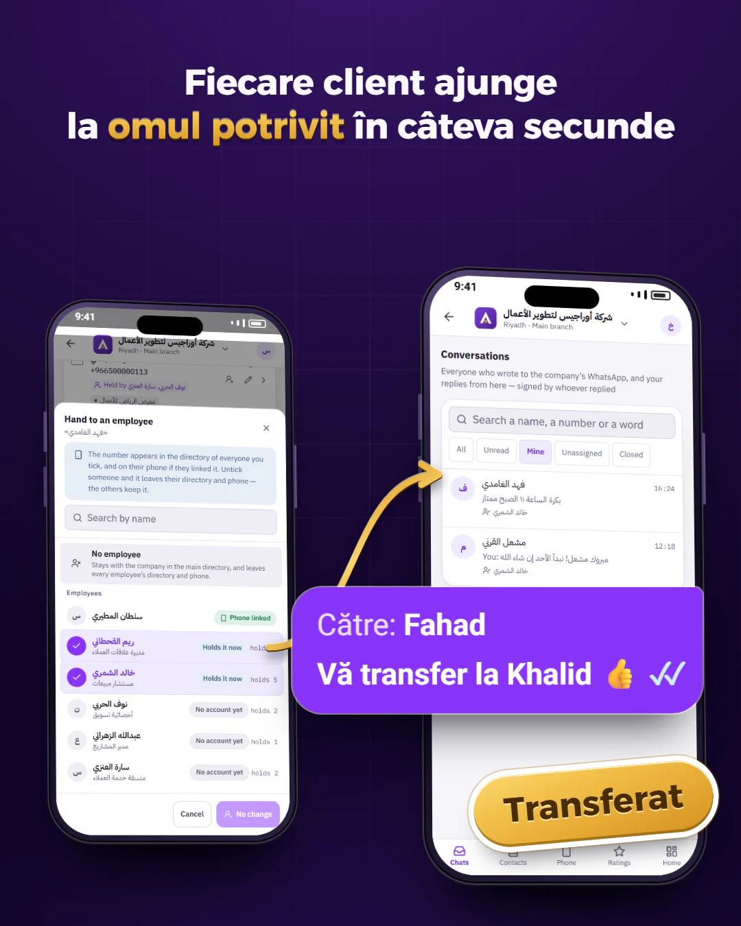 Dă clientul omului potrivit