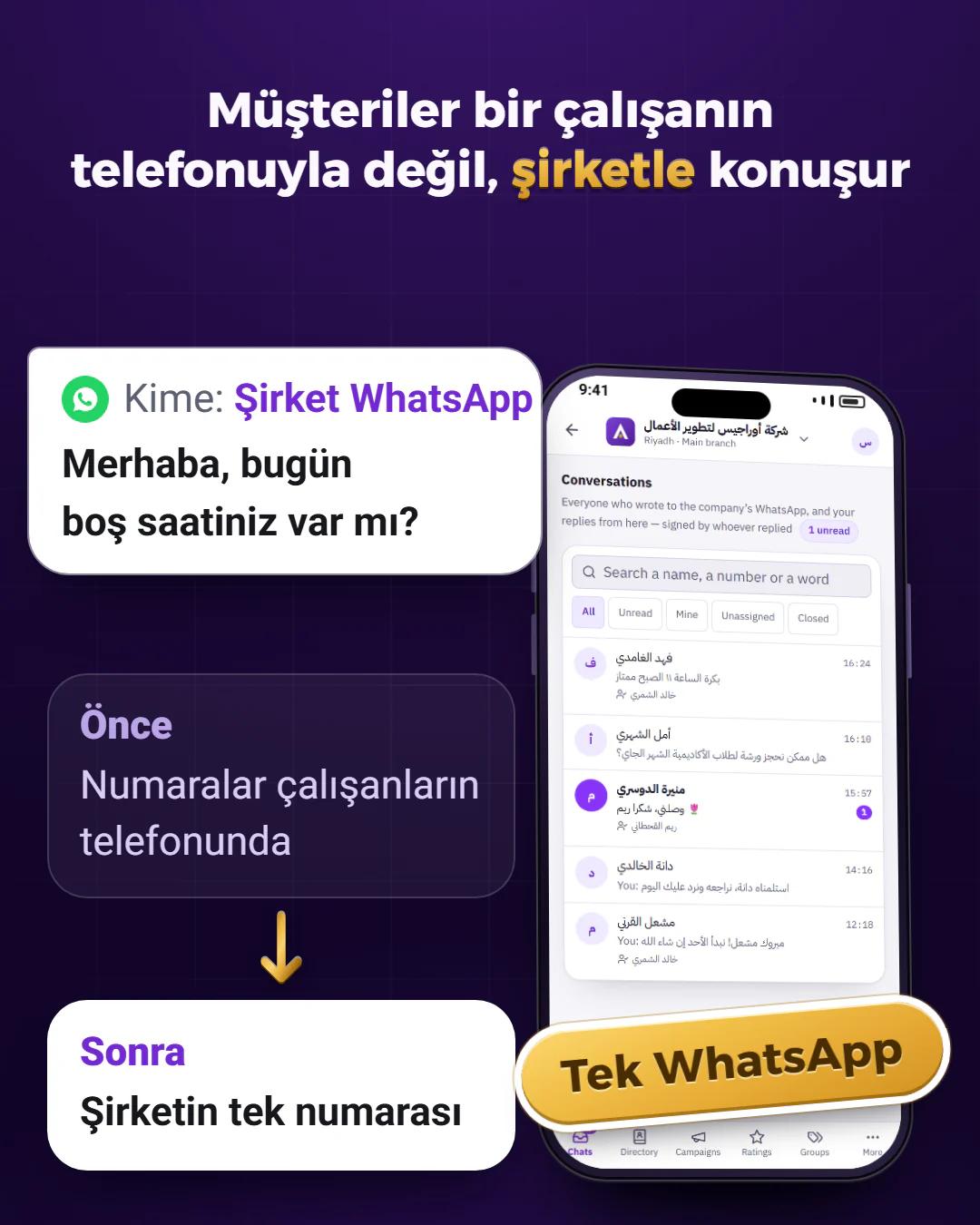 Tüm şirket için tek numara