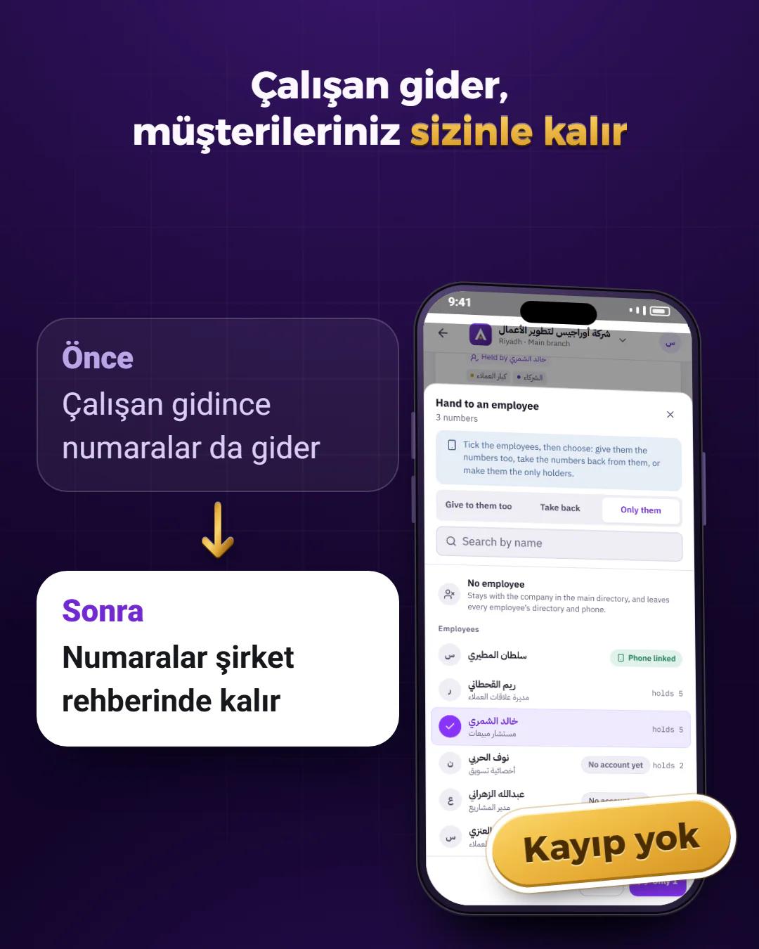 Numaralarınız sizde kalır