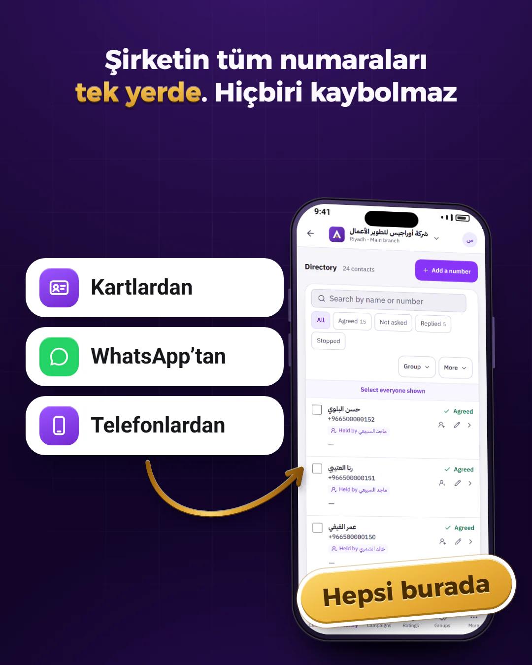 Şirket telefon rehberi