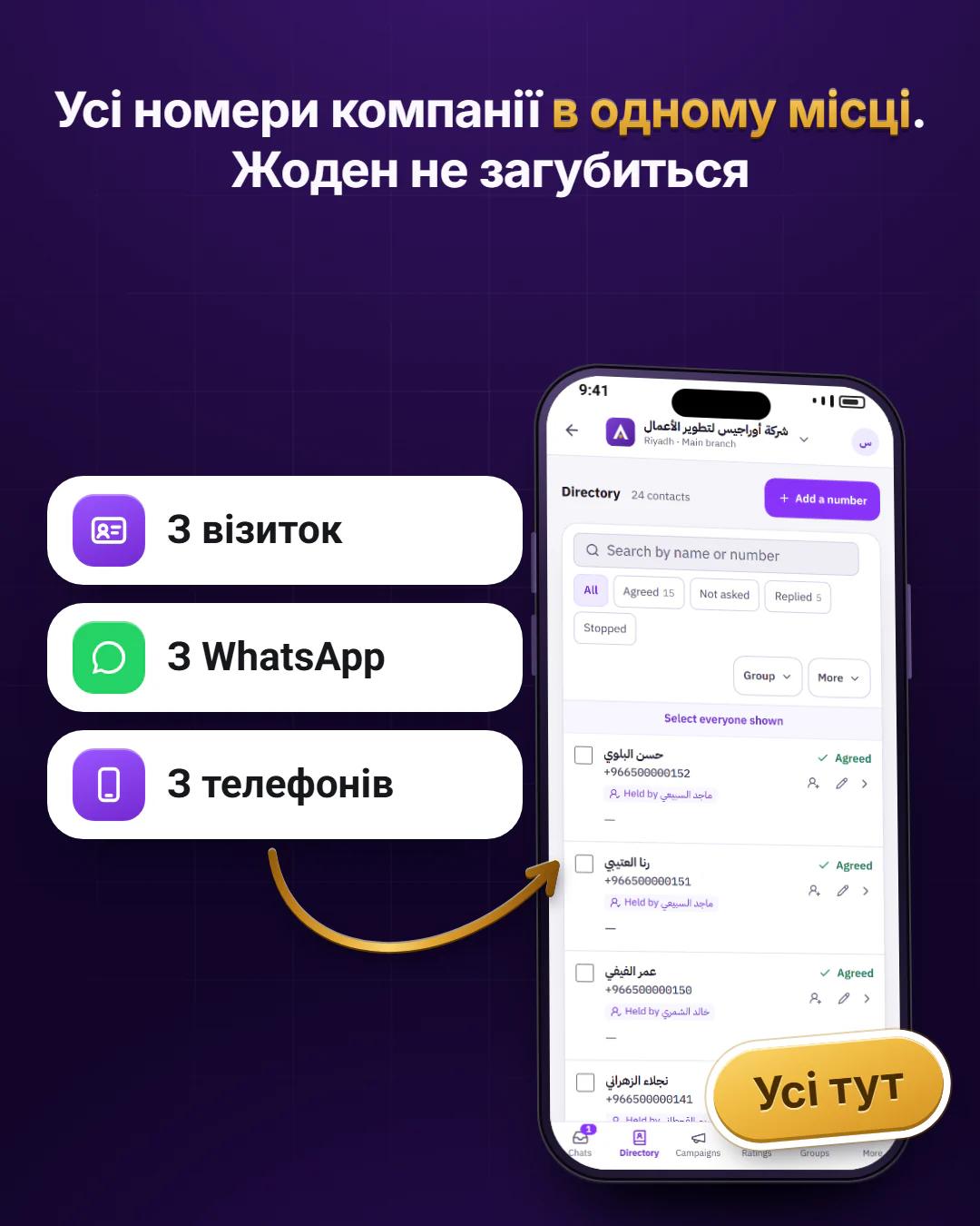 Телефонний довідник компанії