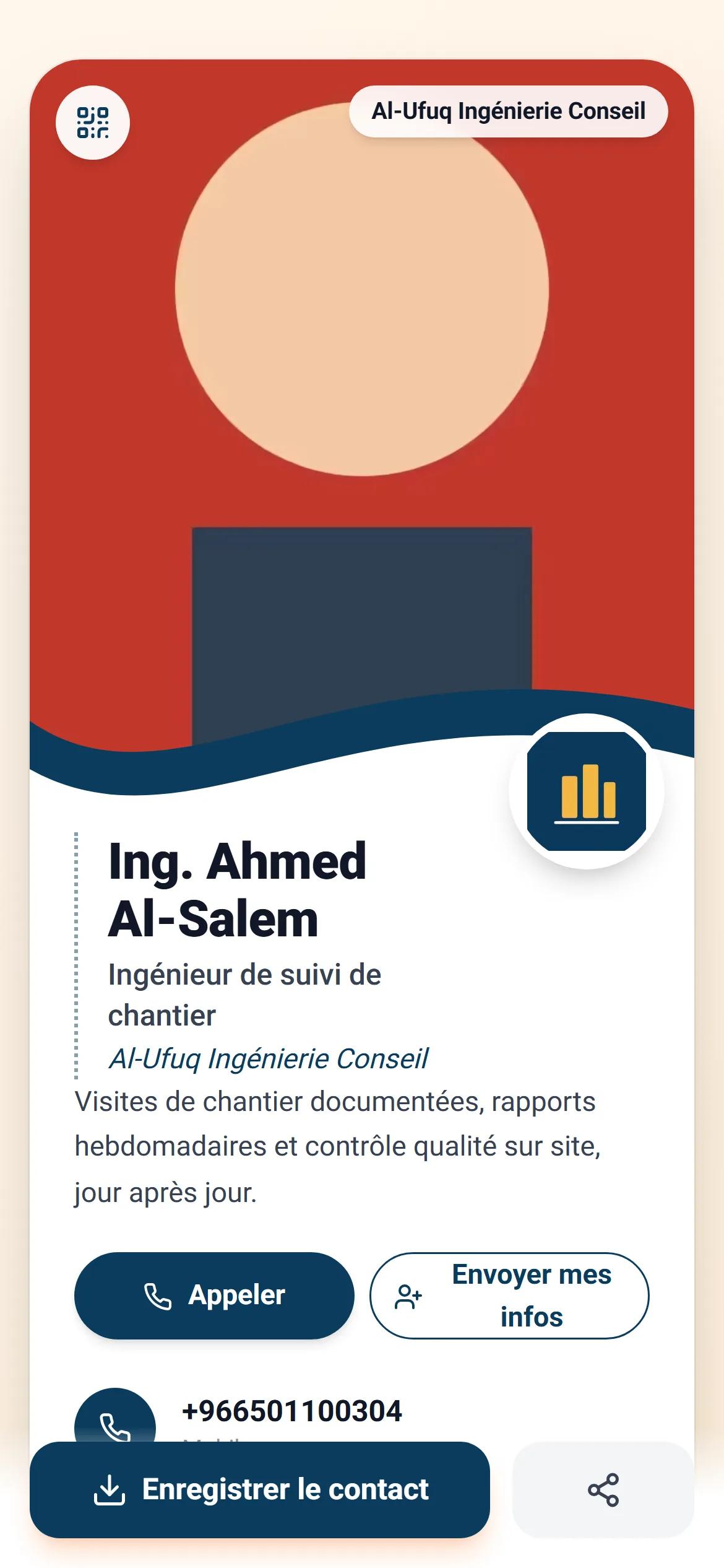 Une carte d’employé digitale aux couleurs de l’entreprise