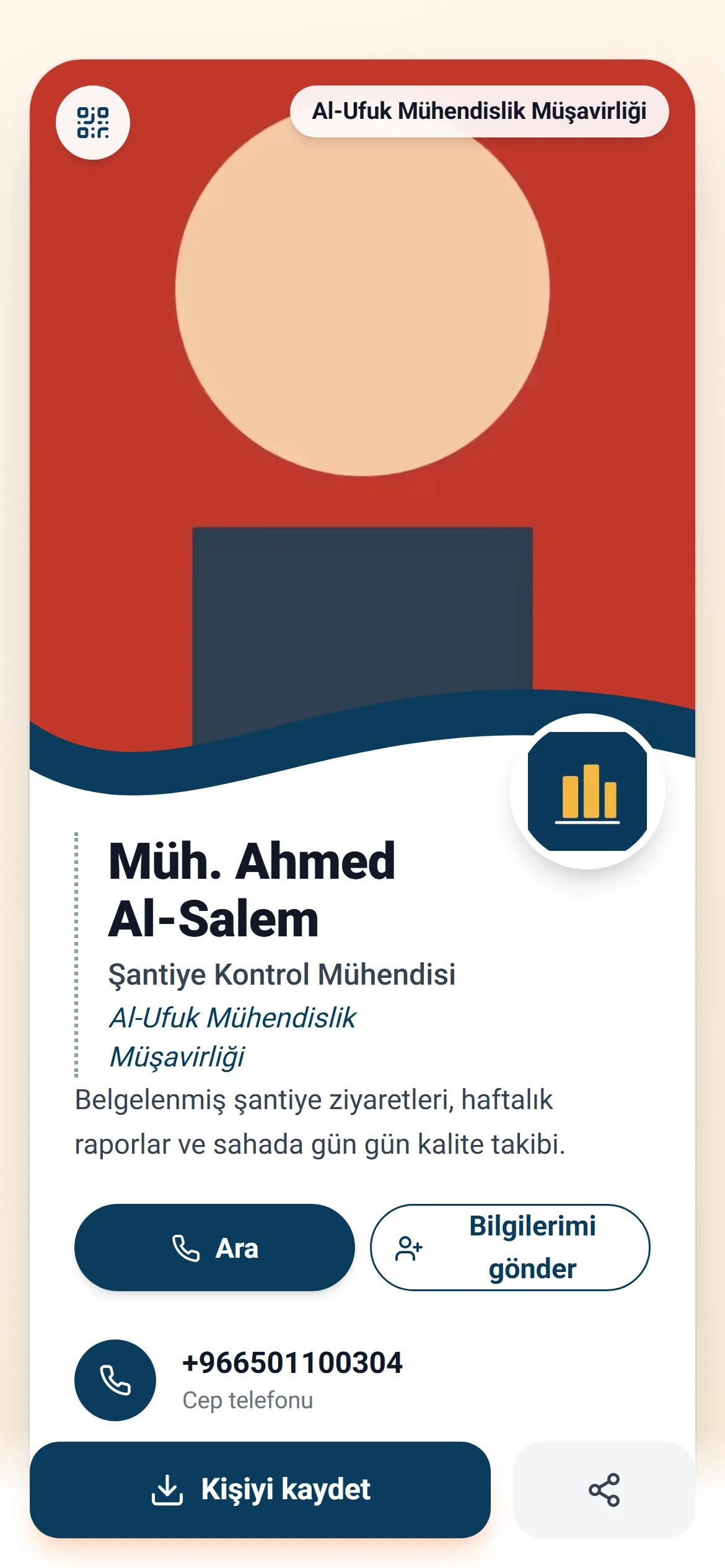 Şirketin kimliğini taşıyan dijital çalışan kartı