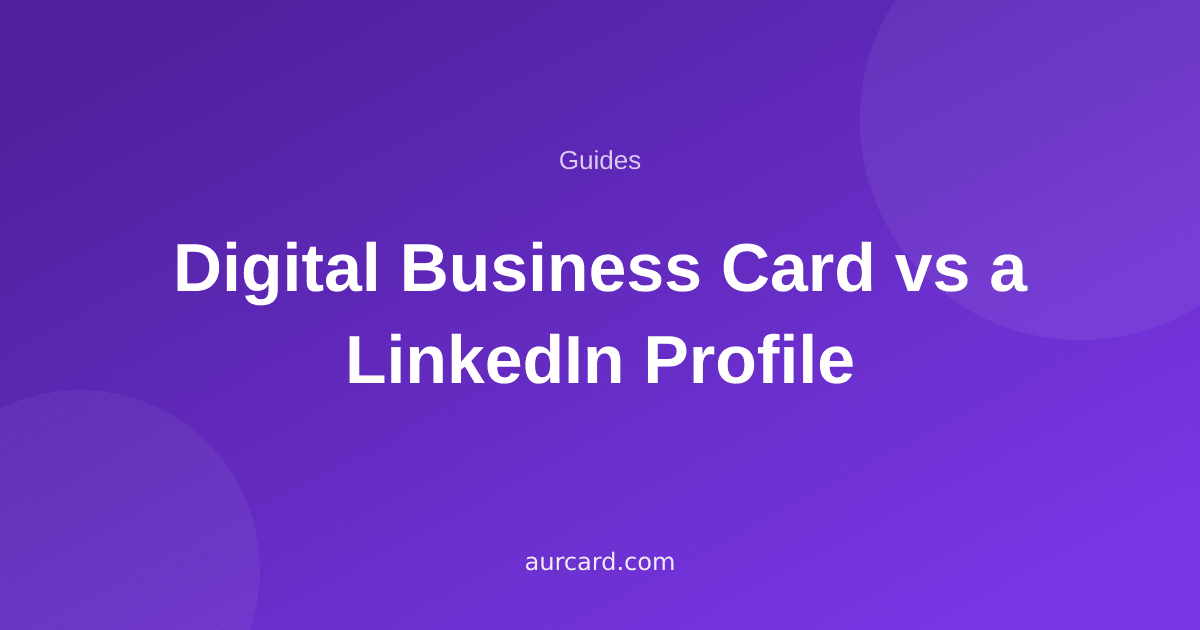 Article cover comparing a digital business card and LinkedIn