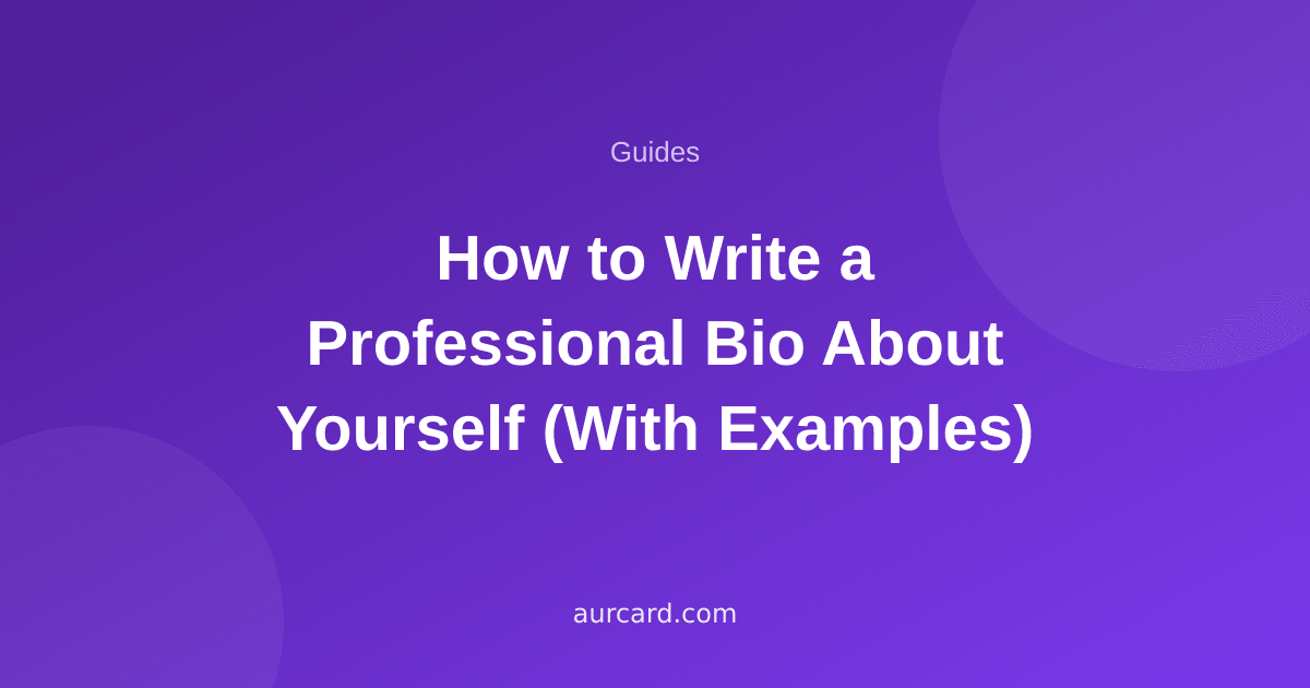 Article cover about writing a professional bio for a digital card