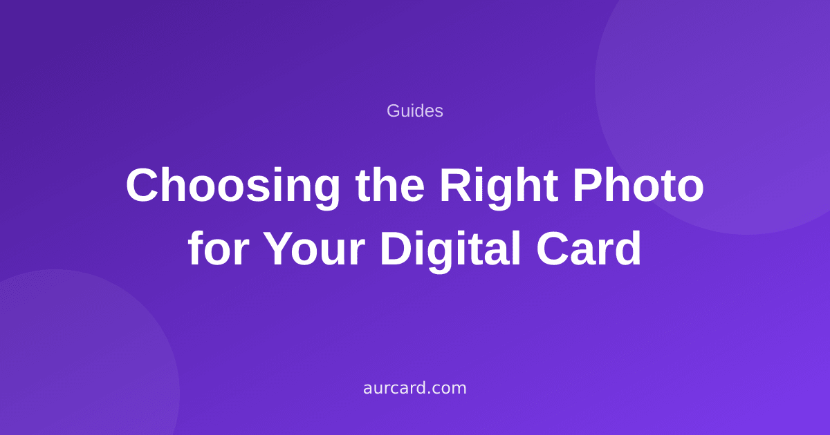 Article cover about choosing a photo for a digital business card