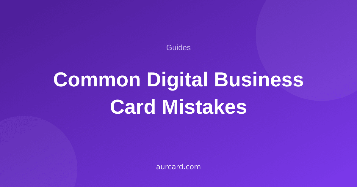 Article cover about common digital business card mistakes