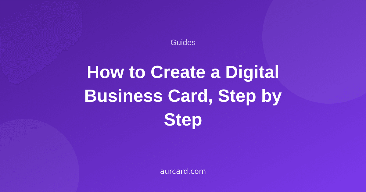 Article cover reading "How to create a digital business card"