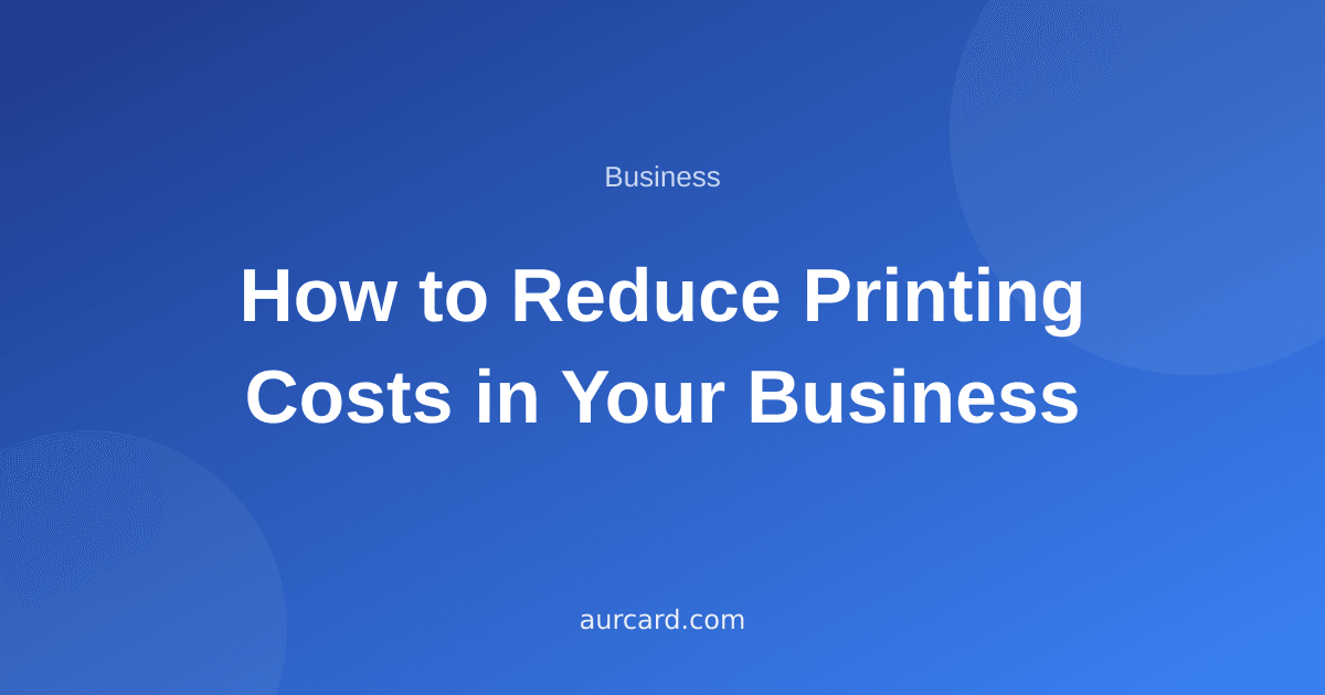 Article cover about reducing printing costs in business